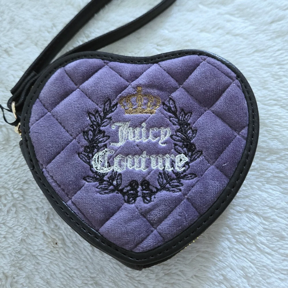 Juicy🍊 Couture Dusty Violet💜 Royal👑 Couture Heart🩷 Zip Around Coin Purse - Picture 15 of 16